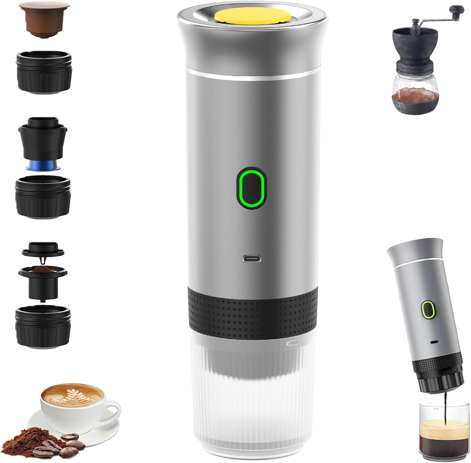 新品　Outin Nano Pearl White Portable Espresso Machine Pearl White | 20 Bar