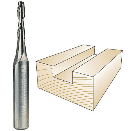Whiteside Router Bits RU1600 Standard Spiral Bit with Up Cut Solid Carbide 1/8-Inch Cutting Diameter and 1/2-Inch Cutting Length