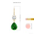 thumbnail image 2 of ANGARA Lab Grown 3 Ct Pear Emerald Leverback Drop Earrings with Diamond for Women in 14K Yellow Gold (Size-9x7mm) | May Birthstone, Anniversary, Jewelry Gift for Women | Lab-Grown Emerald Earrings, 2 of 5