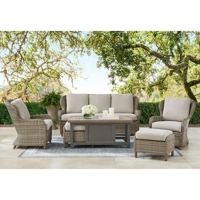 Member's Mark Rosehill Deep Seating Set with Sunbrella Fabric, 6pc