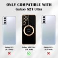 thumbnail image 5 of Magnetic Case for Samsung Galaxy S21 Ultra 5G MagSafe, Girls Women Cute Love Heart Pattern Plating Edge Silicone Shockproof Protective Bumper Cover fo, 5 of 5