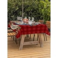 thumbnail image 4 of 54x80 Inch Outdoor Tablecloth with Umbrella Hole Zipper Rectangle Red Father's Day Rectangular Tablecloths Outside Waterproof Checkered Farmhouse Art Plaid Patio Table Cloth Cover for Picnic Party, 4 of 8