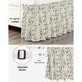 thumbnail image 3 of Herb Flower Texture Bed Skirt Retro Watercolor Country Farmhouse Bed Skirts Queen Size 18 Inch Drop, Wrap Around Dust Ruffle&nbsp;Bedskirt with Adjustable Elastic Belt for Queen Size Beds, 3 of 7
