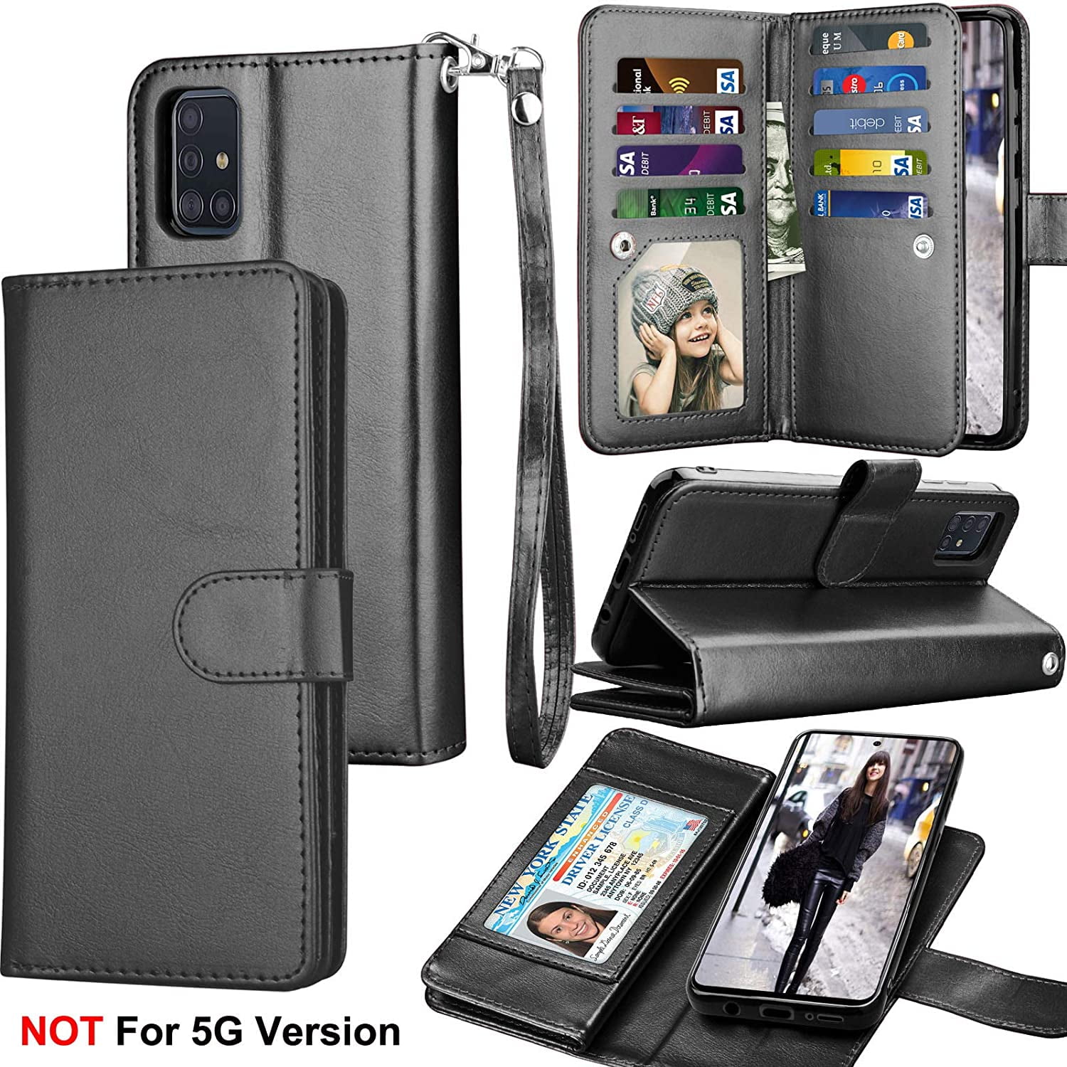 Galaxy A51 Case, [4G Version] Galaxy A51 Wallet Case, Tekcoo Luxury PU