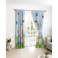 thumbnail image 3 of Easter Blackout Curtains for Bedroom/Living Room, Thermal Insulated Kitchen Curtains, Spring Colorful Easter Eggs Bunny Butterfly Blue Grommet Darkening Window Treatment Drapes 52"x72"x2, 3 of 8