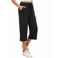 thumbnail image 2 of Siliteelon Womens Capri Yoga Pants with Pockets Drawstring Causal Lounge Pants, 2 of 7