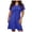 Blue, variant on Jalioing Summer Short Sleeve Dresses for Women Solid Fashion Front Ruched Drawstring V Neck Short Dress Ladies Dress