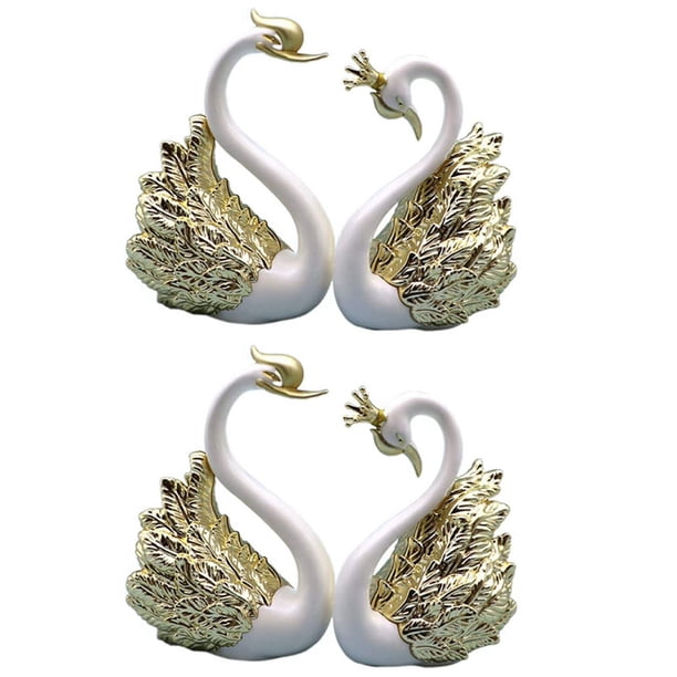 4 Piezas de Figuras de Adornos de Cisne, Decoración de Pastel de Cisne, Decoración de Figuras de Coche, Decoración de Navidad para Bodas Hogar A