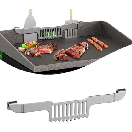 Yayun 11.8 Inch Grease Gate Spatula Holder,Magnetic Grease Grill Griddle Spatula Rack,Stainless Steel