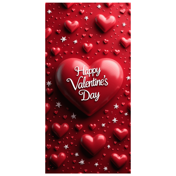 LUUFILx Valentine's Day Heart Banner Backdrop for Party Decorations Photography Props Happy Valentine's Day Celebration Background Decors Event Supplies