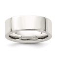 thumbnail image 4 of 925 Sterling Silver 7mm Comfort Fit Flat Band Ring Size 10, 4 of 6