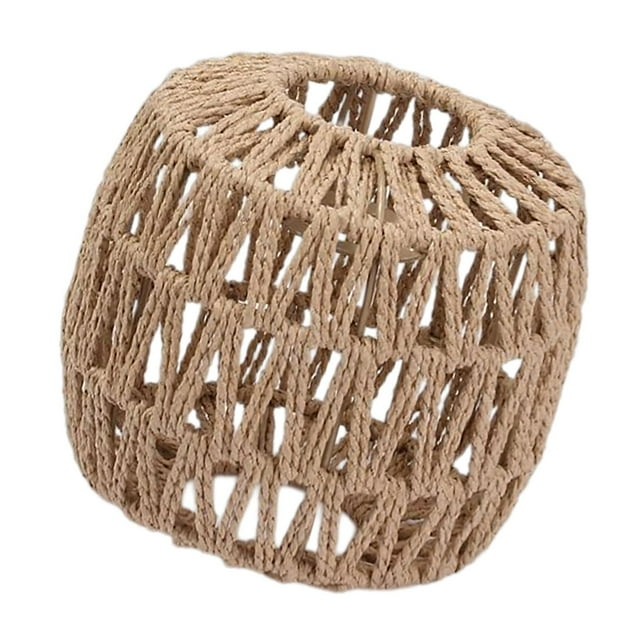 Lámpara colgante Pantalla Boho Luz de techo Pantalla Cuerda de papel Mimbre de mimbre tejida a mano Cubierta para comedor Cocina Restaurant , Estilo F Medio