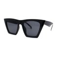 thumbnail image 2 of Womens Gothic Square Rectangle Cat Eye Plastic Fashion Sunglasses [All Black], 2 of 5