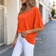 thumbnail image 5 of Jewelreauty Oversized T Shirts for Women V Neck Plain Tshirts Short Sleeve Casual Workout Loose Summer Tops (S, Orange), 5 of 7