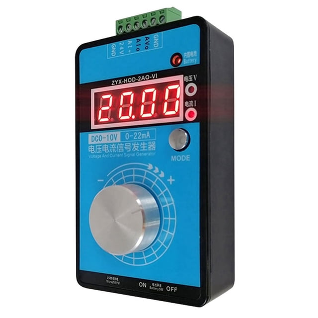 0-5V-10V 0-20MA/4-20MA Signal Generator Adjustable Current Voltage Analog Signal Sources Output 24V(With Battery)