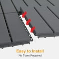 thumbnail image 4 of VINGLI Interlocking Deck Tiles, Anti-Slip Plastic Tiles for All Weather, Outdoor/Indoor Flooring for Patio, Porch, Poolside, 27 Pcs 11.8” x 11.8” (Dark Gray), 4 of 8