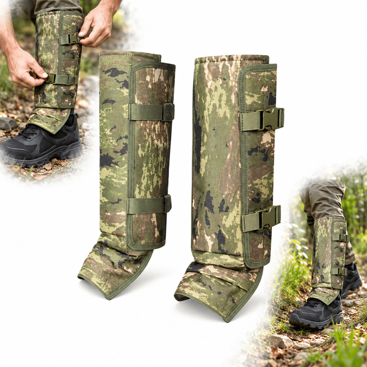 Hunting Leg Gaiters with PP Panels and Adjustable Buckles Camo 1 Pair