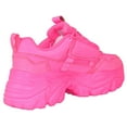 thumbnail image 3 of Berness Women Chunky Platform Sneakers Lace Up Fashion Trainers Thick Sole Casual Walking Light Weight Shoes Blair02 Hot Pink Fuchsia 8, 3 of 6