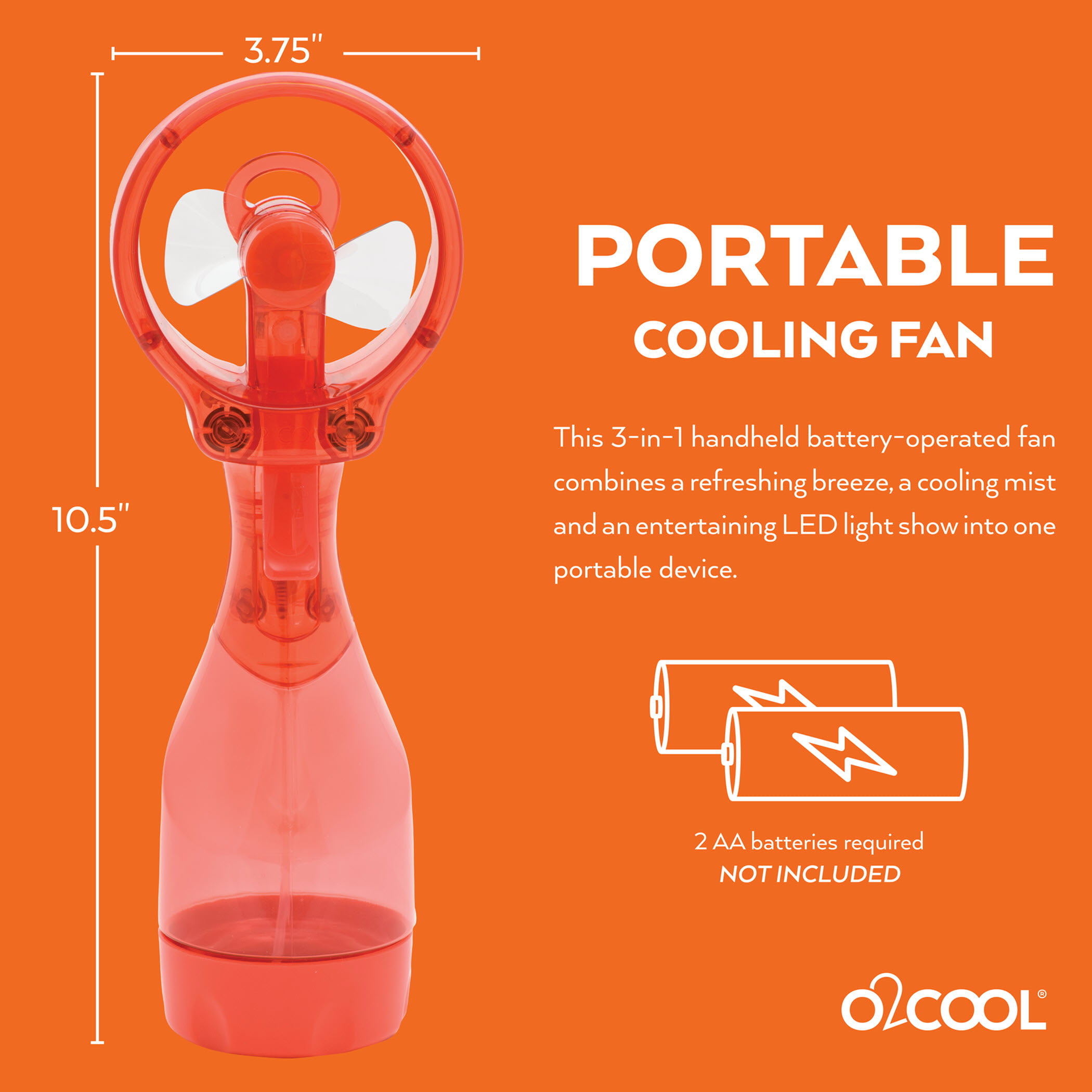 Blue Coohole Portable Misting Fan Handheld Mini Personal Fan USB Powered 1200mAh Battery Continuous Work 6 Hours for Indoor Outdoor Traveling 