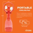 thumbnail image 5 of O2COOL 2" Battery Powered Deluxe Personal Misting Fan, Red, 5 of 6