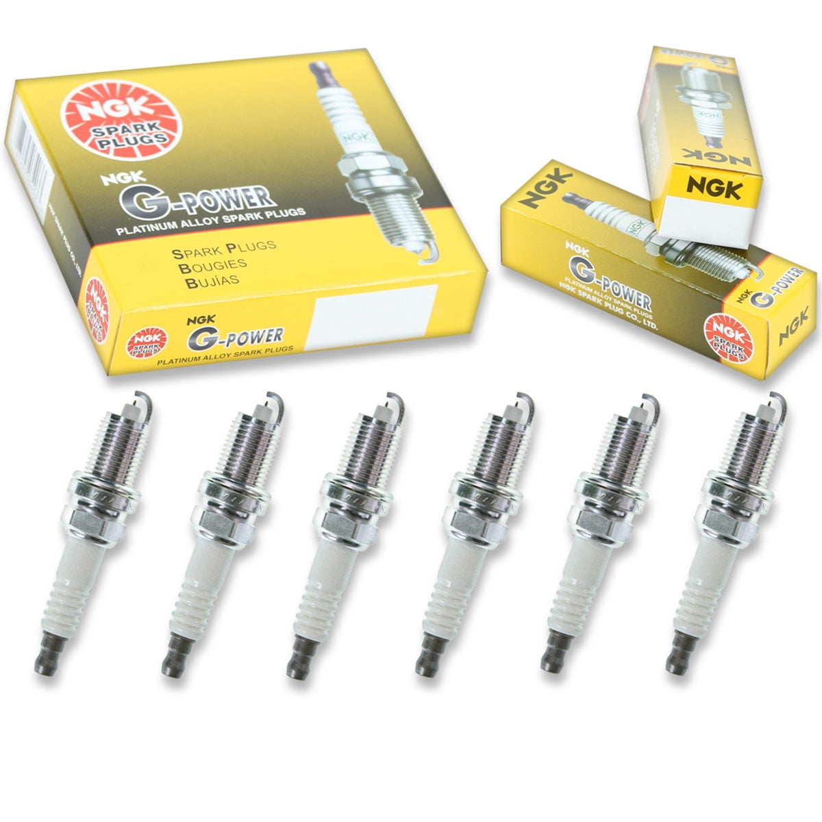 6 pc NGK 7100 G-Power Spark Plugs for 18 3318 3436 4428 6719 6721 6725 AP5224 AP5405 AP5405DP2 FGR8LQP0 FR7LPP30X RC12LC4 RC12PMC4 Ignition Wire Secondary Fits select: 2001-2005 HONDA CIVIC