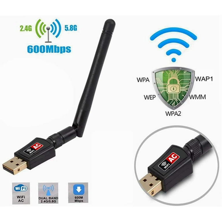 Acheter Adaptateur WiFi USB sans fil 600Mbps, Dongle wi-fi, carte