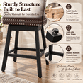 thumbnail image 6 of Fahomiss 30" Set of 2 Swivel Bar Stools with Back, Modern Upholstered Bar Height Faux Leather Barstools for Home Bar Kitchen Dining, Brown, 6 of 10