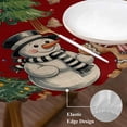 thumbnail image 3 of Red Christmas Round Tablecloth, Fitted Table Cover with Elastic for 45"-54" Round Tables, Xmas Tree Gingerbread Snowman Winter Table Cloth Outdoor Indoor Dinning Party Waterproof Tablecloths, 3 of 7