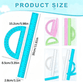 thumbnail image 2 of Protractor and Ruler Set - 2 Piece Clear Geometry Measuring Tools, 12 Inch Ruler and 6 Inch Protractor with Inch Cm Dual Scale, Plastic Math Supplies for Teachers Classroom Office, 2 of 4