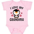 thumbnail image 3 of Inktastic I Love My Grandma with Cute Penguin and Hearts Girls Baby Bodysuit, 3 of 5