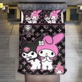thumbnail image 7 of Kuromi And My Melody Duvet Cover Set 3-Piece Bedding Set Soft Warm And Comfortable Soft Bed Set with 1 Duvet Cover And 2 Pillowcases for Bedroom All Season 79"x90", 7 of 7