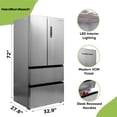 thumbnail image 5 of Hamilton Beach 17.9 cu. ft. French Door Refrigerator with Double Freezer, Stainless Steel Fridge with Digital Display and Interior Lighting, 5 of 16