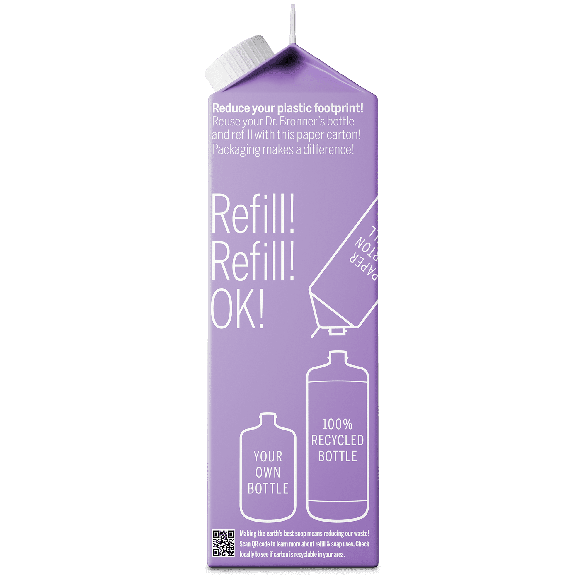 (3 pack) Dr. Bronner's Magic Soap - Castile Liquid Refill Carton - Lavender - 32 oz - 18-in-1 uses - Adults, Teens, Children