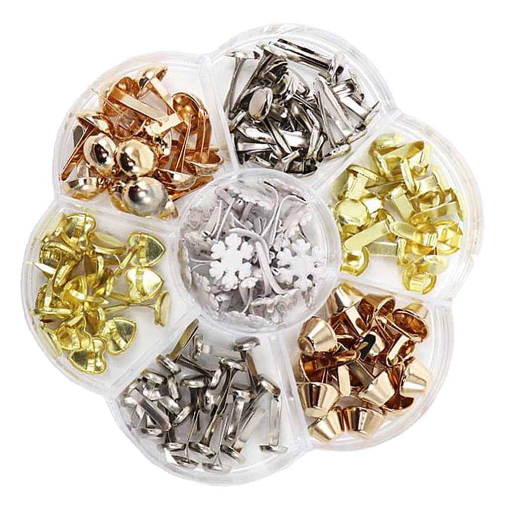 40Pcs Metal Brads Split Pin Brass Paper Fasteners No Burr Flexible Use  Brass Plated Fasteners for Crafts Making DIY