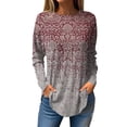 thumbnail image 2 of Plus Size Tunics Crew Neck Blouses for Women Dressy Oversized Graphic Tunic Tops to Wear with Leggings Long Sleeve Tops Plus Size Women Womens Fall Clothes Fall Fashion 2023, 2 of 6