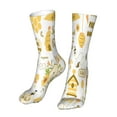 thumbnail image 6 of Bingfone Farm Bee Cute Honey Prirnt Women's Men's Fun Pattern and Solid Crew Socks-1 Pair Pack-Cool & Classic Novelty Design Gifts, 6 of 7