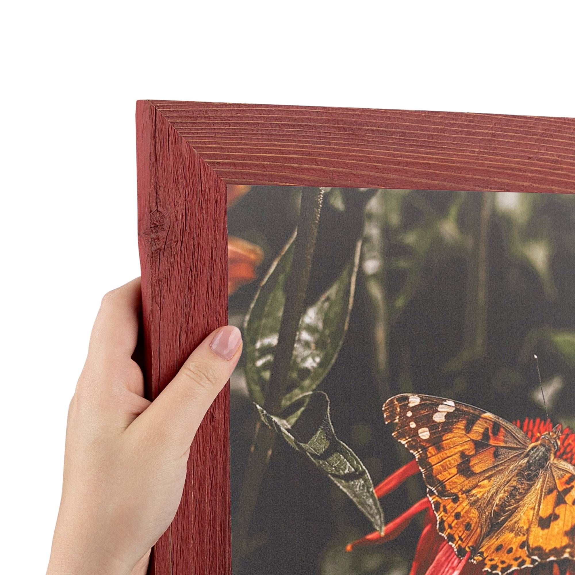 ArtToFrames 16" x 20" Real Reclaimed Red Barnwood Picture Frame, 16x20 inch Red Wood Poster Frame (WOM-4814), 2 Pack