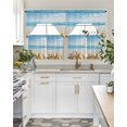 thumbnail image 4 of Beach Coastal Swag Kitchen Curtains Sets for Windows 24 Inch Length, Summer Seaside Shell Starfish Nautical Short Window Curtain Panels Swags Valances and Tiers 3 Piece Set for Cafe/Dining Room, 4 of 5