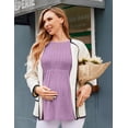 thumbnail image 4 of Ekouaer Womens Maternity Tops Long Sleeve Pregnancy Tunic Blouses Crew Neck Ribbed Shirts Pregnant Clothes, 4 of 6