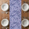 thumbnail image 6 of Purple Navy Blue Table Runner - 120 Inch Long, Kitchen Dining Table Runner Dresser Scarves, Retro Botanical Abstract Art Farmhouse Decor for Coffee Tables Wedding Party Banquet, 6 of 8