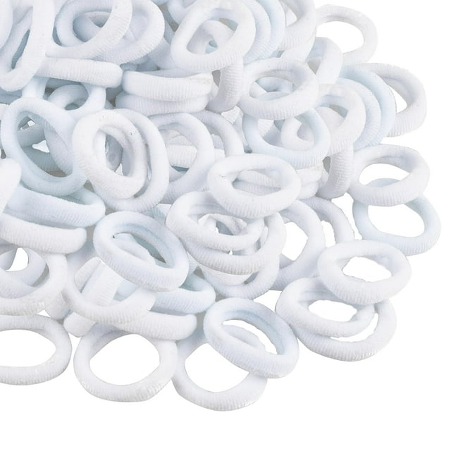 400 lazos para el pelo de bebé, soportes elásticos para cola de caballo, suaves y sin costuras, multicolor, accesorios para el pelo de bebés (blanco)