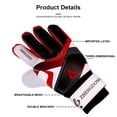 thumbnail image 5 of Gants de Gardien de Soccer Rouges Taille Adulte 9 (19-20 cm) avec Rembourrage en Latex Épaissi, Paume en Silicone Antidérapante, Fermeture de Poignet Ajustable - Matériau Latex+PVC Léger et Respirant pour l'Entraînement de Gardien &, 5 of 5