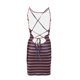 thumbnail image 5 of VISgogo Vestido Sin Mangas para Mujer, Patrón de Rayas Sin Espalda Cruzada en la Espalda Vestido Ajustado, Ropa Casual Simple de una Pieza VISgogo moda, 5 of 8