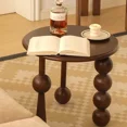 thumbnail image 3 of Mesa de centro de nogal de lujo con luz francesa, mesa auxiliar de almacenamiento redonda Vintage, sofá de madera maciza, mesita de noche para sala de estar, 3 of 4