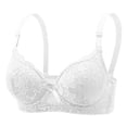 thumbnail image 2 of Gytharion Women's Plus Size Underwire Underwear Bras Push Up Solid Color Floral Lace Front Bow Adjustable Straps Bras Support Comfort Everyday Bras, 2 of 8