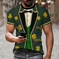 thumbnail image 3 of St Patricks Day Shirts for Men Clover Graphic T Shirt Round Neck Short Sleeve Blouse Novelty Funny Print T Shirts Summer Basic Tops, 3 of 8