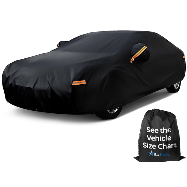 Funda para coche EzyShade de 10 capas impermeable para todo tipo de clima. Consulta la tabla de tallas del vehículo para un ajuste preciso. Cubiertas exteriores completas para automóviles Sedan Hatch.