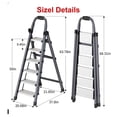 thumbnail image 2 of Toytexx 6-Step Folding Step Ladder with Handrail, Carbon Steel Frame, Wide Anti-Slip Pedals, Space-Saving A-Frame Ladder for Indoor Use, Grey, 2 of 7