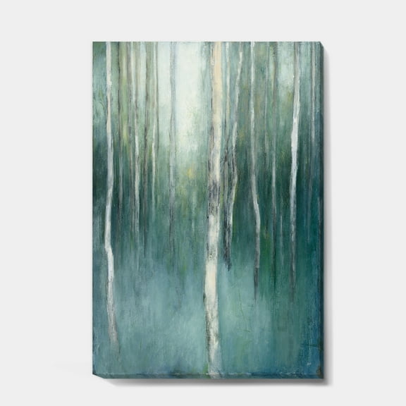 Designart 'Green Forest Dream' Traditional Landscape Premium Canvas Wall Art