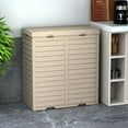 thumbnail image 6 of Outdoor Waste Bin Waterproof Resin Garbage Can, Durable and Stylish Outdoor Trash Can (Cappuccino, 61 Gal), 6 of 7